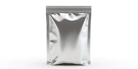 white blank foil food doy pack mockup isolated