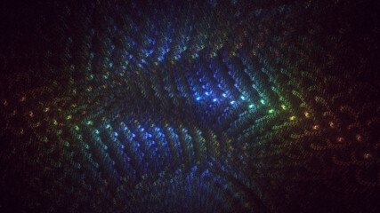 Wall Mural - 3d manual rendering abstract blue fractal light background. its not ai generatd illustration.