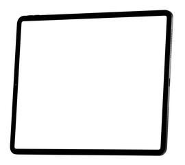 Wall Mural - mockup template for black tablet pc. isometric style view, png and without background