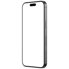Wall Mural - isolated isometric style mockup template of white titanium smartphone. with no background