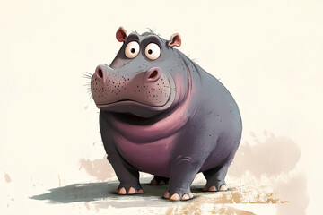 Wall Mural - cartoon animal hippo, illustration