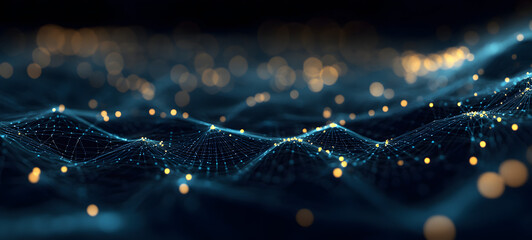 The structure of the network connection of points and lines. Data technology. Digital background. 3D rendering.