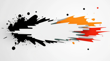 Sticker - Abstract design with black, orange, red and gray paint splatters