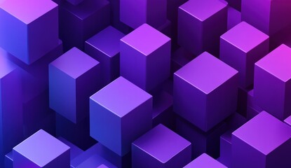 Wall Mural - Abstract Purple and Blue Cube Pattern