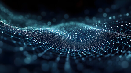 Grid of internet technologies. Abstract background with cobwebs. Large amount of data. 3d rendering.