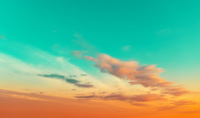 Wall Mural - colorful cloudy sky at sunset. gradient color. sky texture. abstract nature background