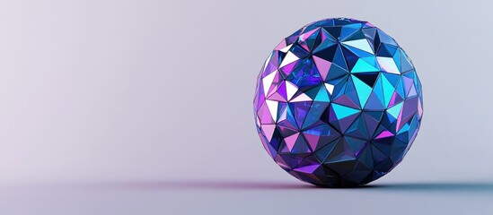 Wall Mural - Geometric Sphere in Blue and Purple Hues