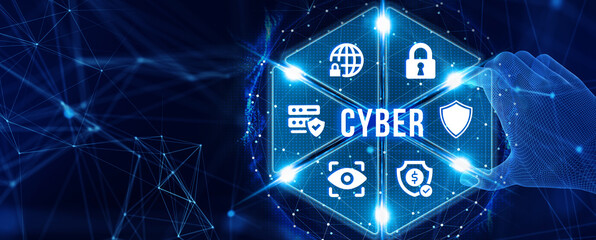 Wall Mural - Cyber security data protection business technology privacy concept. 3d illustration