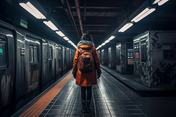 subway train in motion