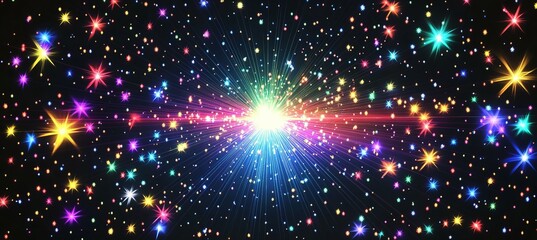 Wall Mural - abstract night star spark on dark space. generative ai technology.