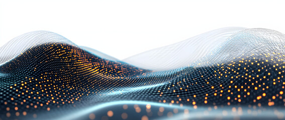 Abstract digital background. Network connection structure. Big data. Futuristic abstract wave. 3D rendering.