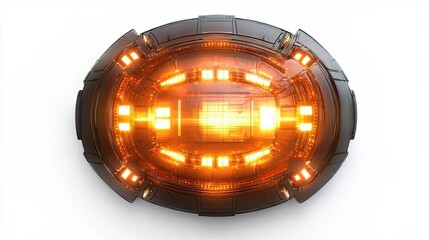 Glowing orange orb with a futuristic design