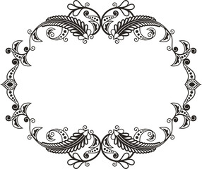 Wall Mural - Vector floral ornamental frame. Vintage oriental panel in Turkish and oriental style, great for wedding decorations, greeting cards, invitations, banners, vinyl and laser ready. Place for your text.