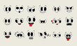 © cloverlittleworld - Funny retro 50s cartoon mascot characters funny faces collection