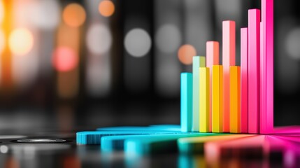 Wall Mural - a colorful histogram depicting the distribution of a dataset, with clear labels and a focus on highl