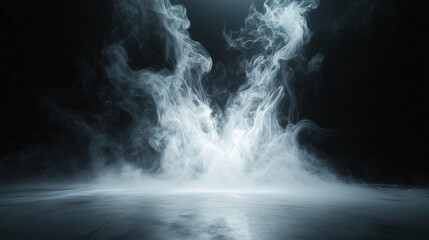 Wall Mural - mystical mist. swirling smoke in dark and light symphony. fluid fantasia. abstract dance of fog and 