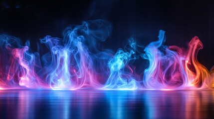 Wall Mural - mystical mist. swirling smoke in dark and light symphony. fluid fantasia. abstract dance of fog and 