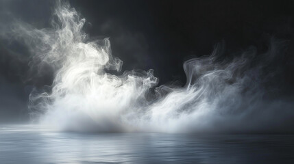Wall Mural - mystical mist. swirling smoke in dark and light symphony. fluid fantasia. abstract dance of fog and 