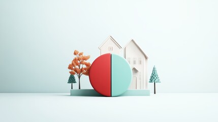 Sticker - A simplified pie chart showing the percentage breakdown of a household budget, with categories like housing, food, and transportation.