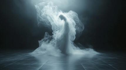 Wall Mural - mystical mist. swirling smoke in dark and light symphony. fluid fantasia. abstract dance of fog and 