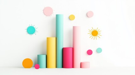 Sticker - A colorful radial bar chart comparing the prices of different products, with bars representing each product cost.