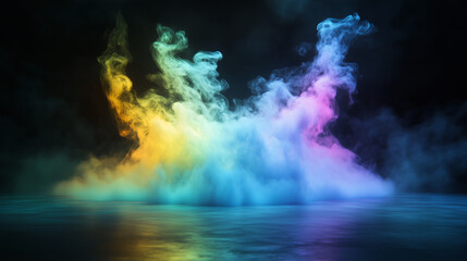 Wall Mural - mystical mist. swirling smoke in dark and light symphony. fluid fantasia. abstract dance of fog and 