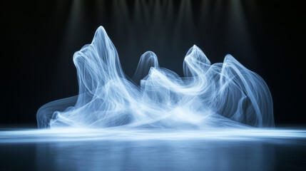 Wall Mural - mystical mist. swirling smoke in dark and light symphony. fluid fantasia. abstract dance of fog and 