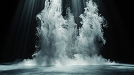Wall Mural - mystical mist. swirling smoke in dark and light symphony. fluid fantasia. abstract dance of fog and 