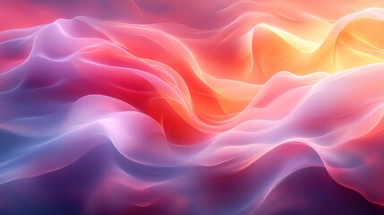 Poster - Abstract waves of color blending in soft, flowing patterns.