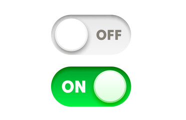 On off switch button ui isolated white background. Vector illustration