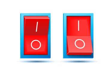 Wall Mural - on off switch button ui isolated white background. vector illustration