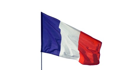 France officially the French Republic national flag isolated on white background.