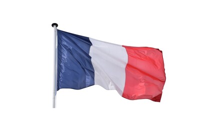 France officially the French Republic national flag isolated on white background.