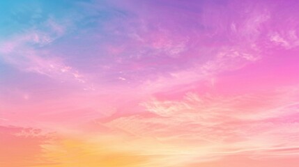 Wall Mural - vibrant sunset sky with soft clouds and colors