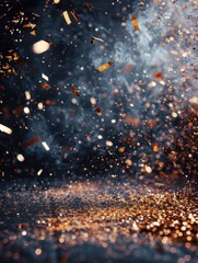 Poster - Sparkling Confetti in a Dramatic Smoke Background