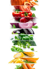 Wall Mural - Vegetable Mix Stripes Abstract Background.