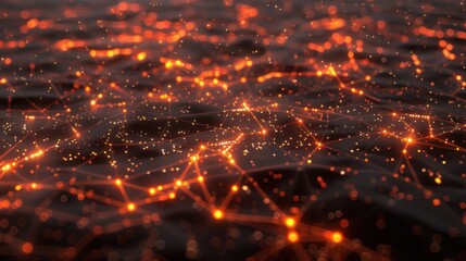 Poster - Abstract Network of Glowing Particles in Dark Water