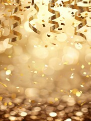 Poster - Golden Confetti and Sparkle Celebration Background