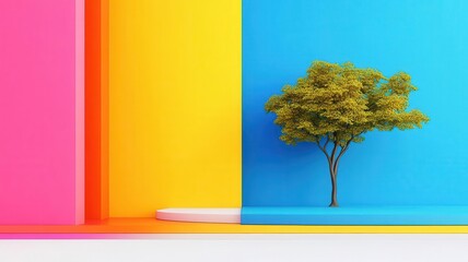 Digital concept abstract theme 3D render Complementary Color Scheme