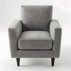 Grey armchair on white background