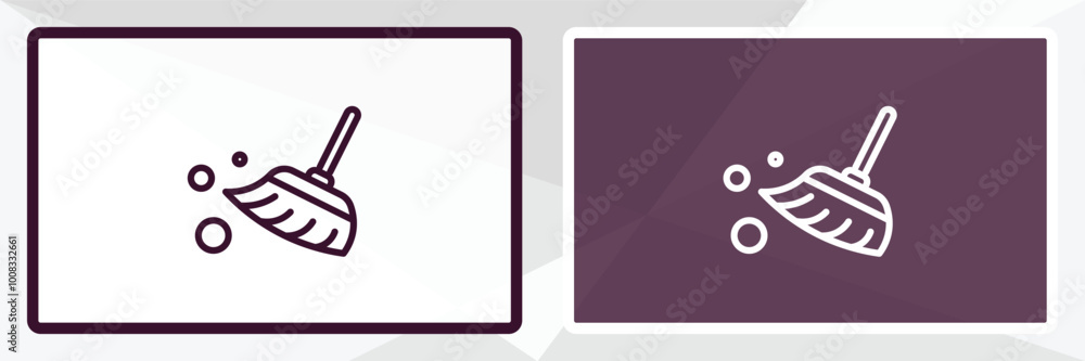 broom cleanin outline icon. Linear vector from cleaning concept. Thin ...