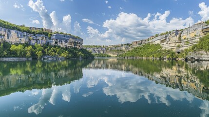 Sticker - Serene Reflection in a Calm Mountain Lake