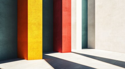 Wall Mural - abstract colorful wall with shadows.