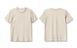 © Ahmadnawavi - Front and back view mockup of a plain pastel pink tshirt on a white background, displayed side by side, smooth texture, realistic shadow effects, minimalistic design, sharp edges