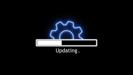 Operating system upgrade concept, software updating and process , update modern functions, Setting updating icon animation .