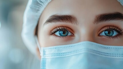 Wall Mural - female doctor wearing protective medical gear and glasses