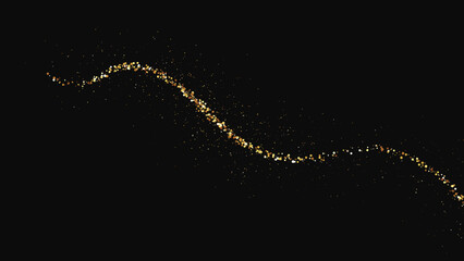 Wall Mural - Gold glittering confetti wave and stardust