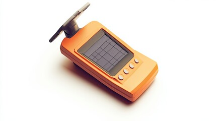 Orange handheld device with screen and buttons