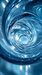 Wall Mural - abstract background with blue swirling water