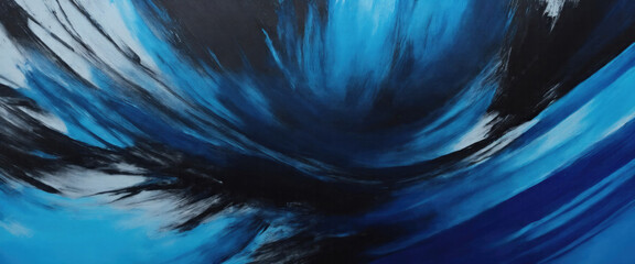 Wall Mural - Abstract Blue, black and light blue brush painting texture